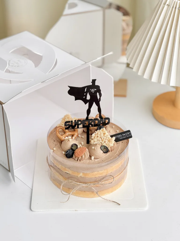Coffee Almond Naked Cake with espresso sponge and slivered almonds