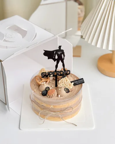 Coffee Almond Naked Cake with espresso sponge and slivered almonds