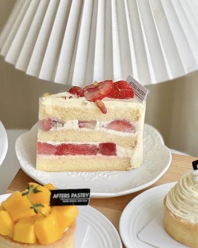 Strawberry Watermelon Slice Cake with real fruit layers and light cream