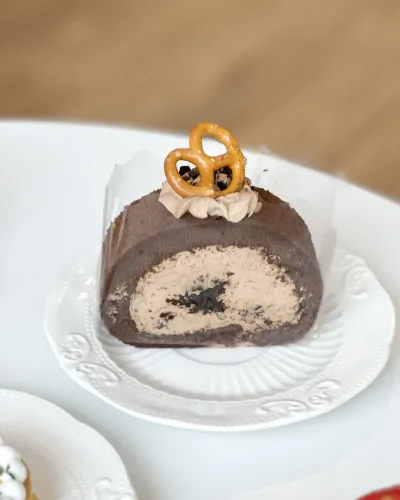 Japanese Coffee Cake Roll with creamy coffee filling