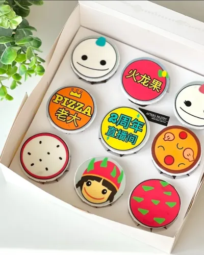 Custom edible image cupcakes with printed logos and photos