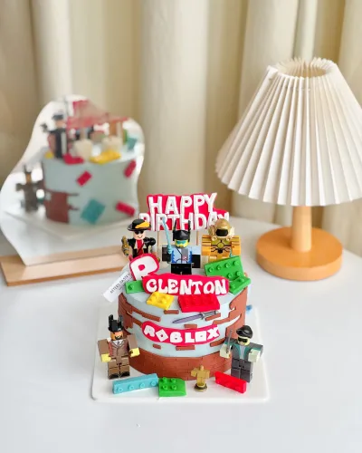 Minecraft Cake Johor Bahru gaming theme birthday cake with vanilla, chocolate, matcha, hojicha, and black sesame flavours