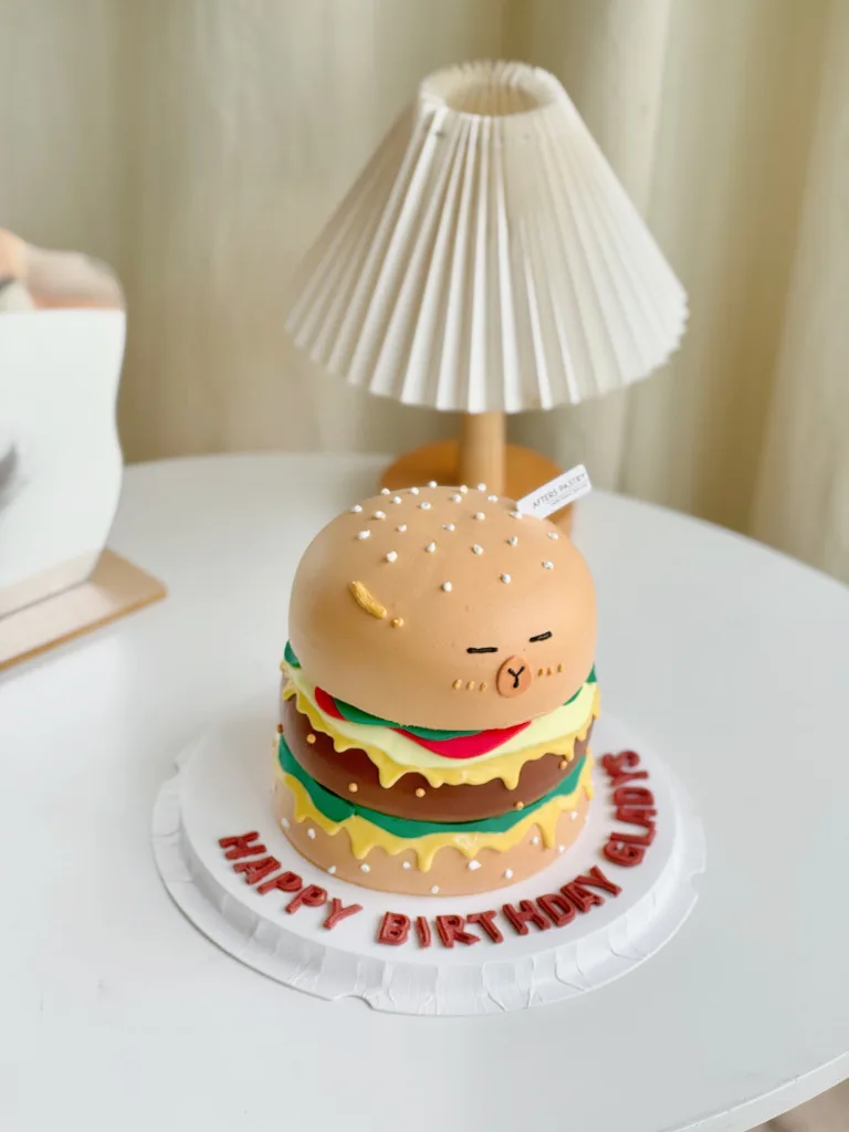 Capybara Hamburger Customized Cake – Cute Character Cake by Afters Pastry Johor Bahru Malaysia