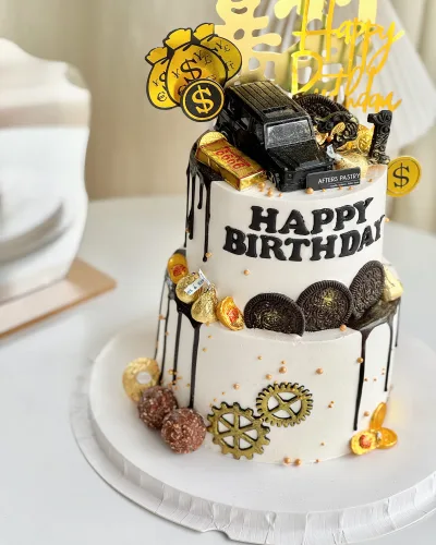 2 Tier Cakes for Men – Elegant Double Layer Celebration Cake Skudai