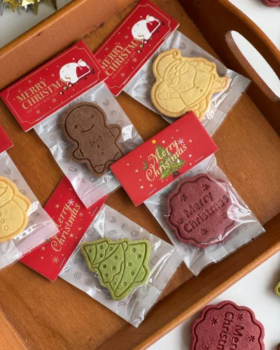 Christmas Cookies in Chocolate Sponge, True Matcha, and Hojicha – festive holiday cookie assortment