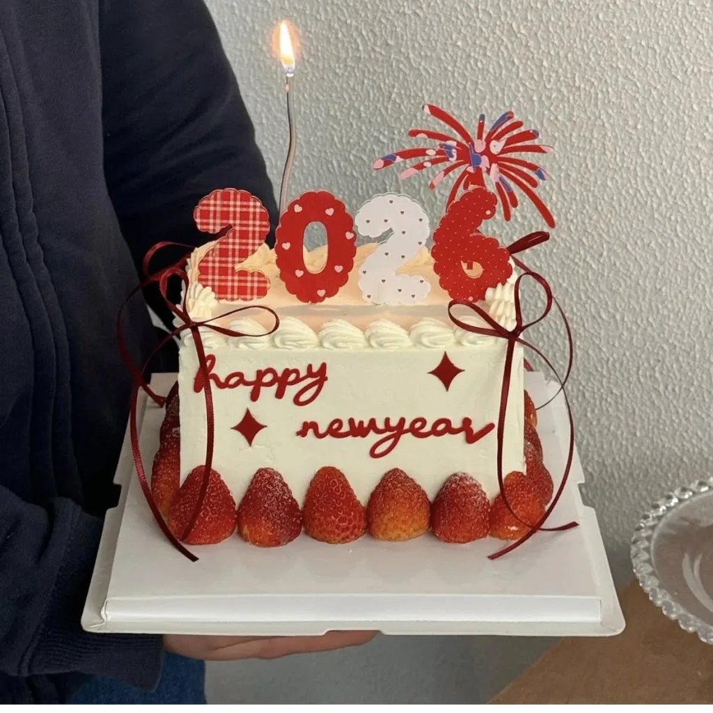 New Year cake design 2026 with modern festive theme and elegant details | Afters Pastry