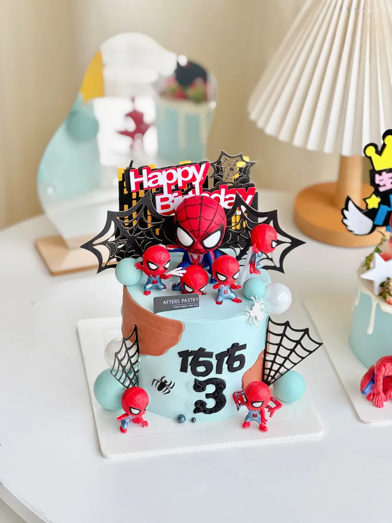 Spiderman Cake 8x4 inch with red and blue superhero design | Afters Pastry