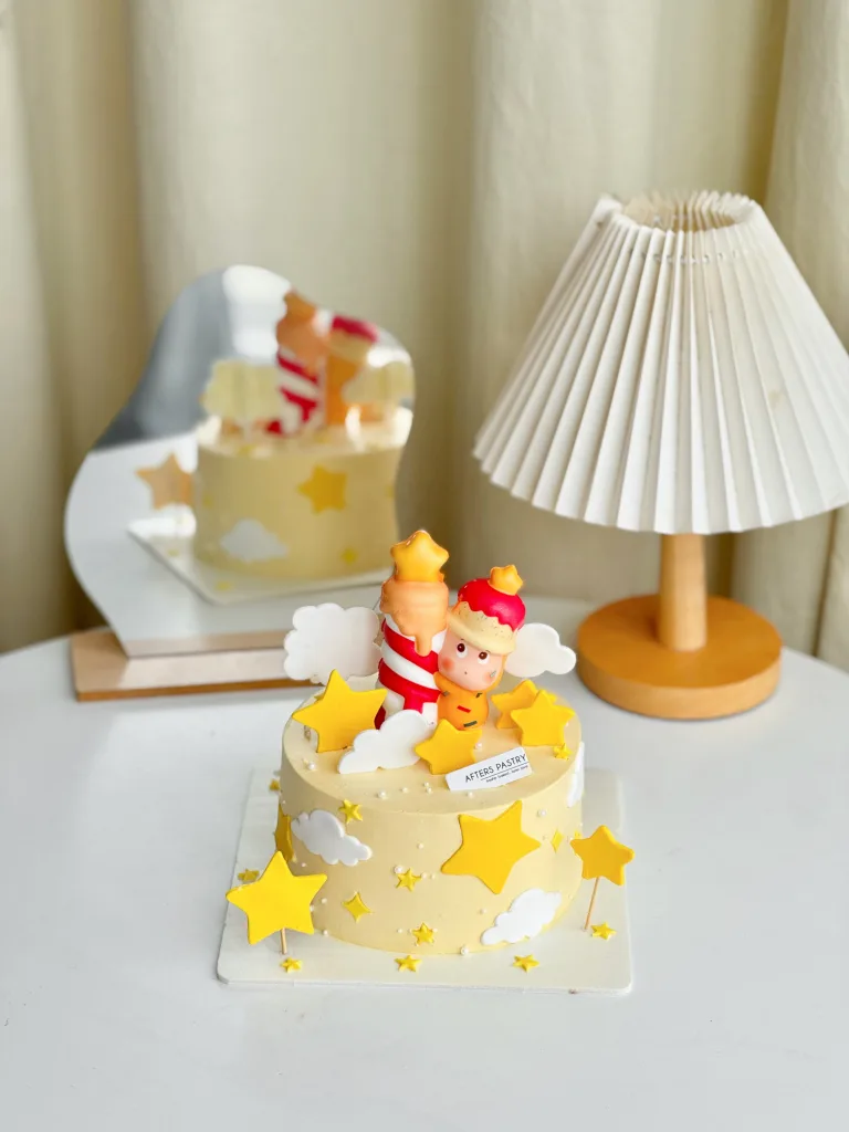 Customized Twinkle Cake 定制闪亮蛋糕 with pastel glow and sparkling design | After Pastry Malaysia